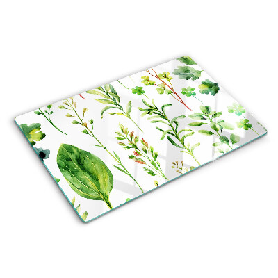 Glas schneidebrett Pflanzenmuster in Grüntönen