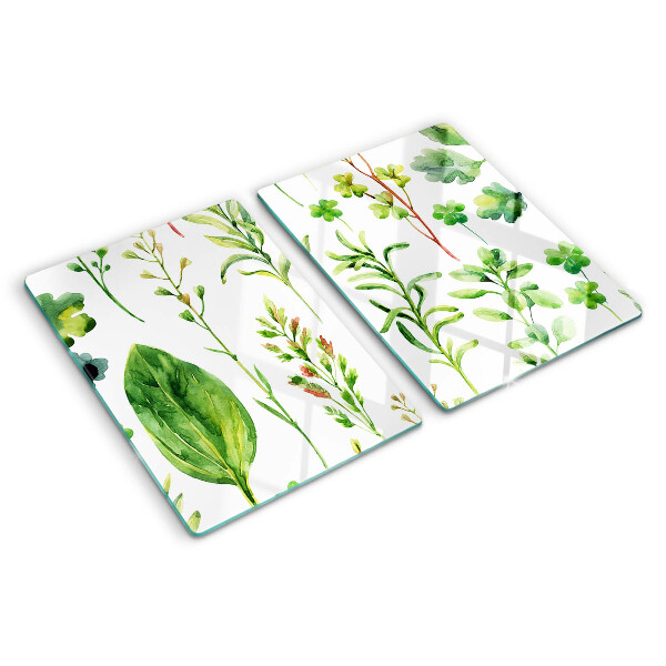 Glas schneidebrett Pflanzenmuster in Grüntönen