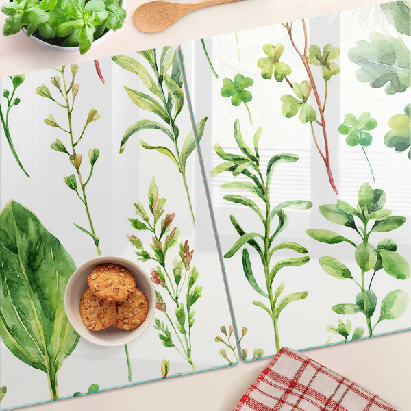 Glas schneidebrett Pflanzenmuster in Grüntönen