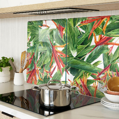 Schneidebrett glas Tropische Blätter und Blüten