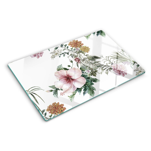 Schneidebrett Blumenmuster mit Hibiskus