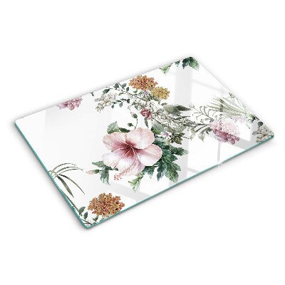 Schneidebrett mit Blumenmuster und Hibiskusmotiv