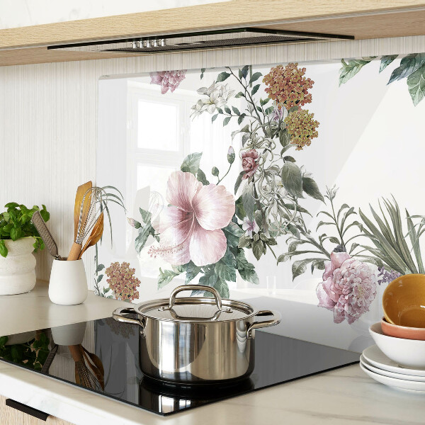 Schneidebrett mit Blumenmuster und Hibiskusmotiv