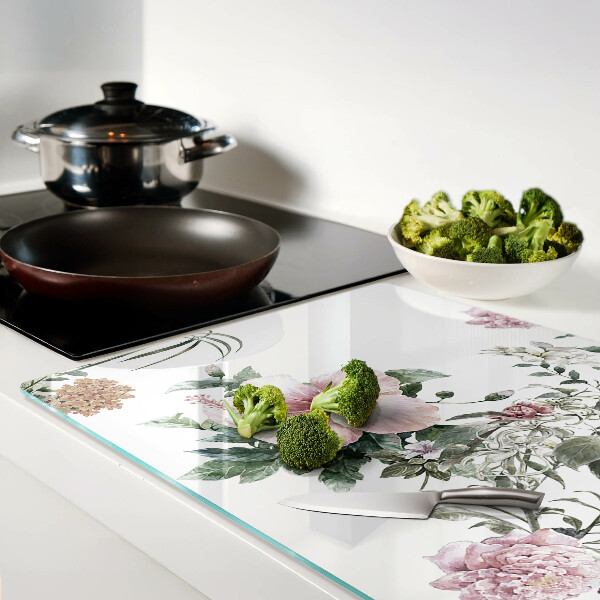 Schneidebrett mit Blumenmuster und Hibiskusmotiv