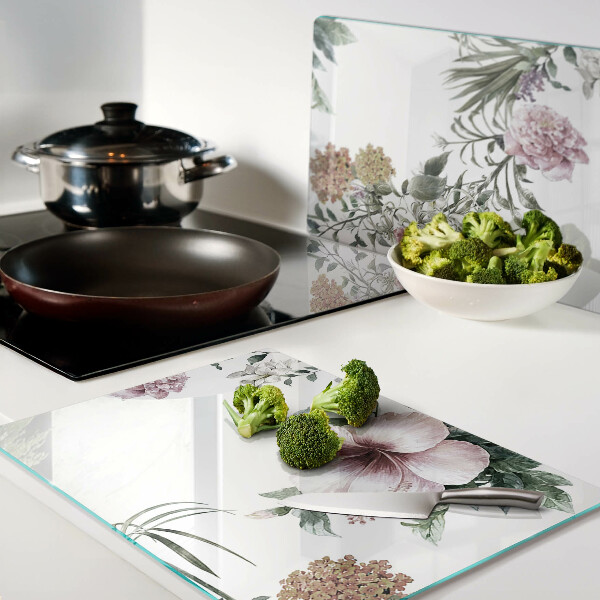 Schneidebrett Blumenmuster mit Hibiskus