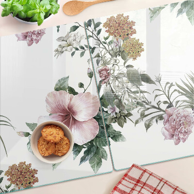Schneidebrett mit Blumenmuster und Hibiskusmotiv