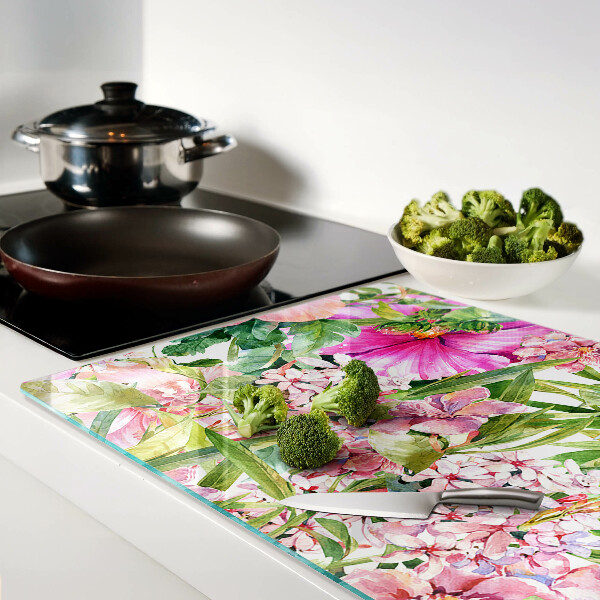 Schneidebrett glas Tropisches Blumenmuster