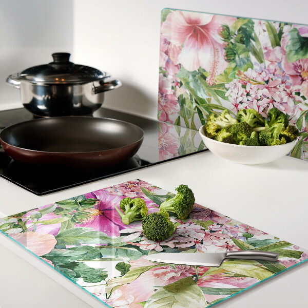 Schneidebrett glas Tropisches Blumenmuster