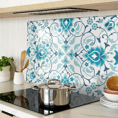 Glas schneidebrett Blumenmuster in Blautönen