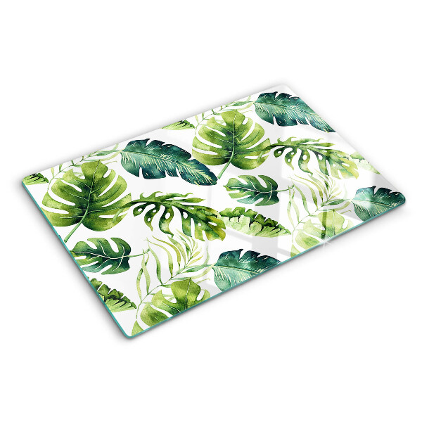 Schneidebrett Monstera-Blätter in Grüntönen