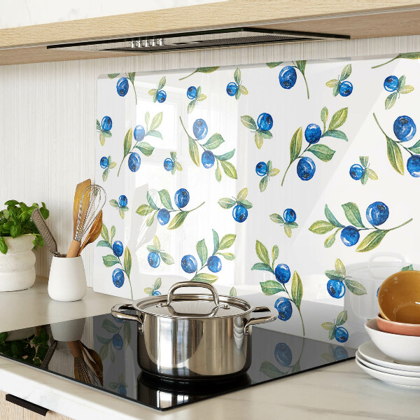 Schneidebrett glas Beeren an den Zweigen