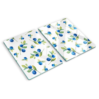 Schneidebrett Glas mit Motiv von Beeren an Zweigen