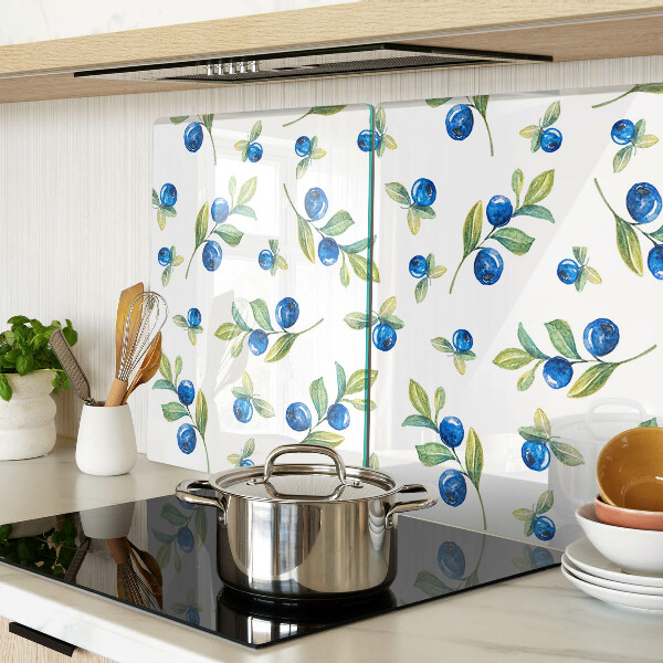 Schneidebrett glas Beeren an den Zweigen