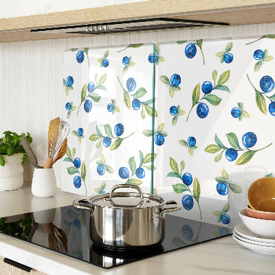 Schneidebrett Glas mit Motiv von Beeren an Zweigen