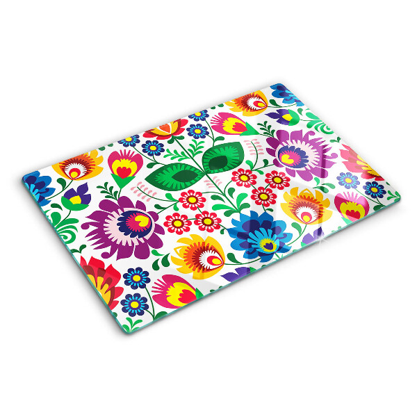 Glas schneidebrett Florales Volksmuster