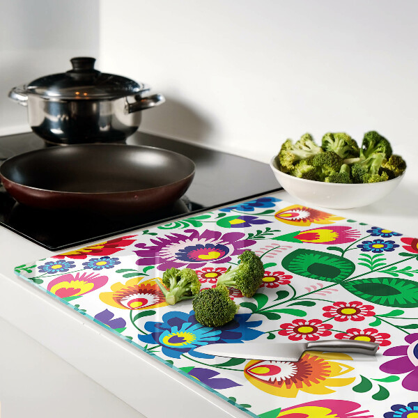 Glas schneidebrett Florales Volksmuster