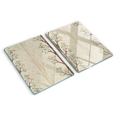 Schneidebrett Glas mit Baumzweigen und Blättermuster