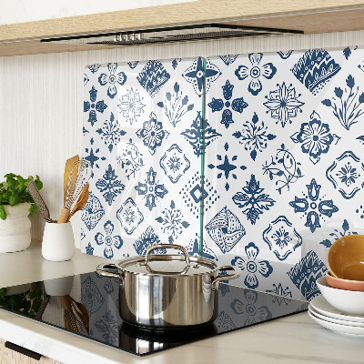 Schneidebrett Glas mit Blumenmotiv im Volksstil