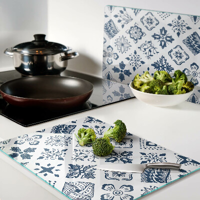 Schneidebrett glas Blumenmotiv im Volksstil