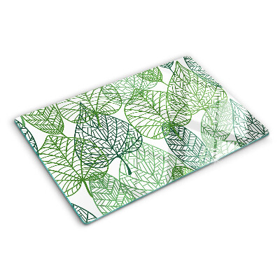 Glas schneidebrett Blätter in verschiedenen Grüntönen