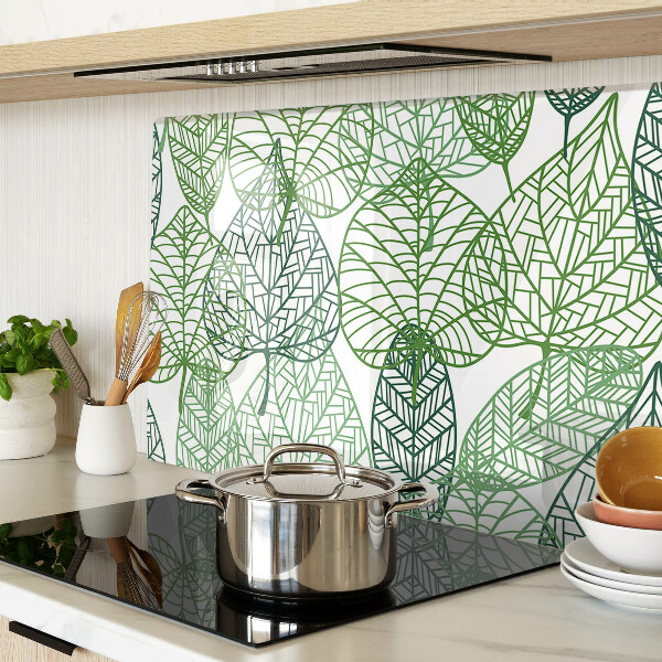 Glas schneidebrett Blätter in verschiedenen Grüntönen