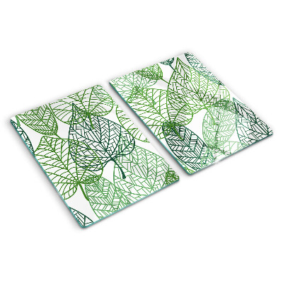 Glas schneidebrett Blätter in verschiedenen Grüntönen