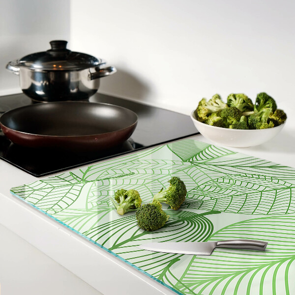 Glas schneidebrett Blätter in Grüntönen