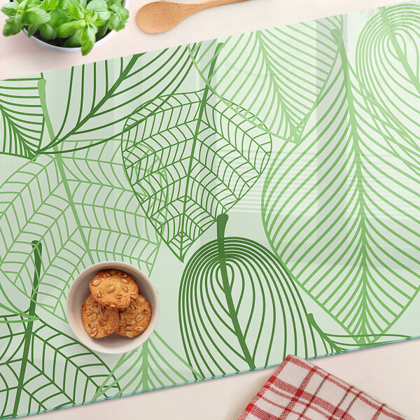 Glas schneidebrett Blätter in Grüntönen