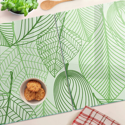 Glas schneidebrett Blätter in Grüntönen