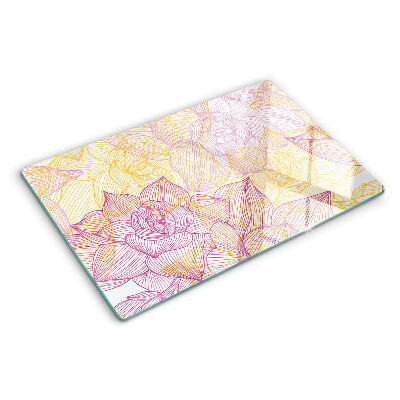 Schneidebrett mit Blumenmuster in Pastellfarben