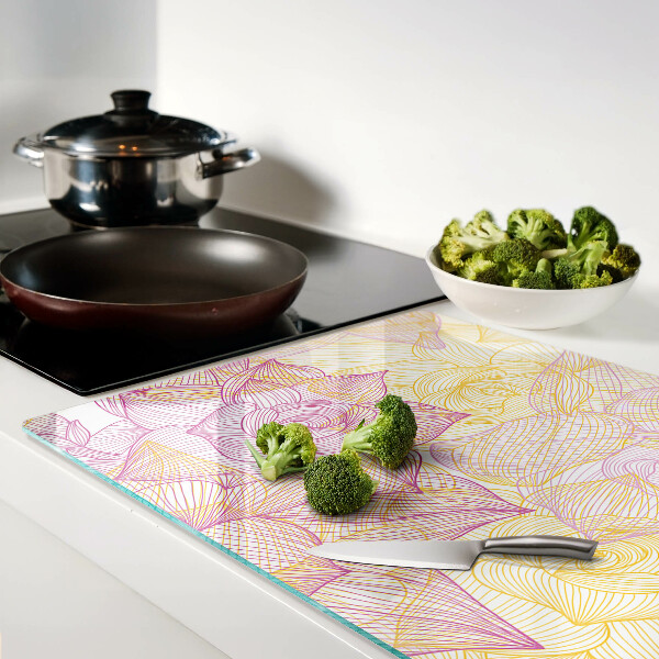 Schneidebrett mit Blumenmuster in Pastellfarben