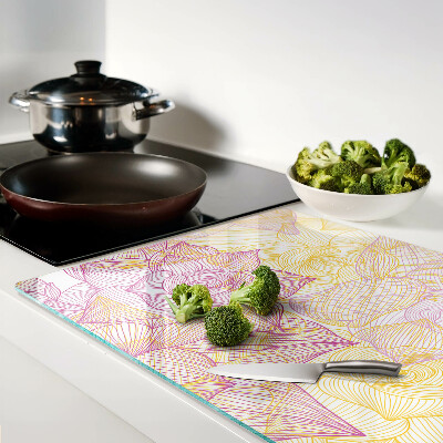 Schneidebrett mit Blumenmuster in Pastellfarben