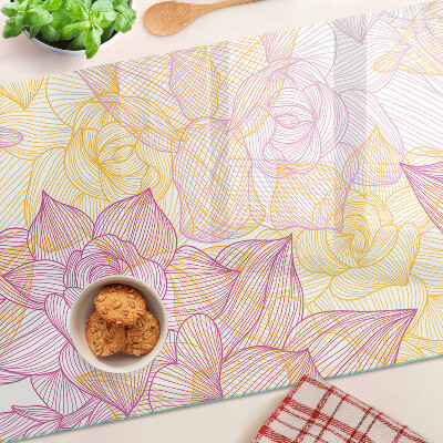Schneidebrett mit Blumenmuster in Pastellfarben