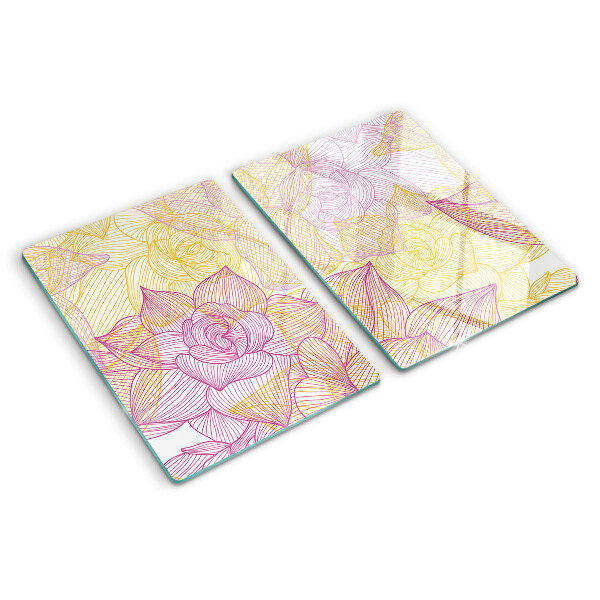 Schneidebrett mit Blumenmuster in Pastellfarben