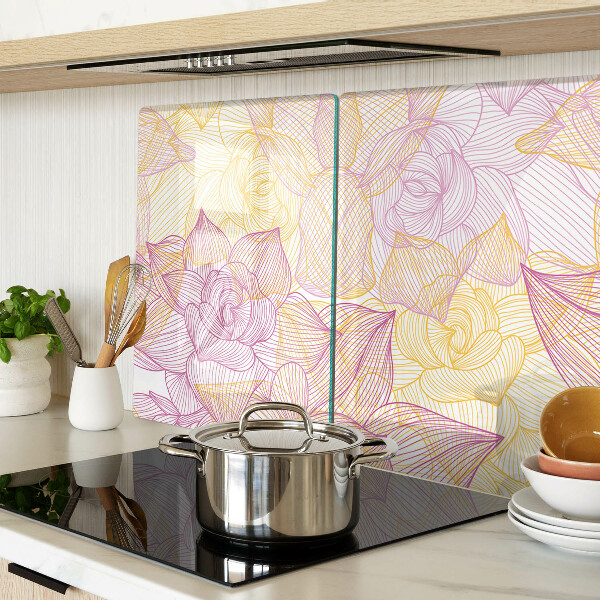 Schneidebrett mit Blumenmuster in Pastellfarben