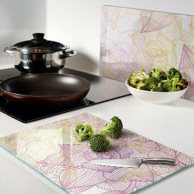 Schneidebrett mit Blumenmuster in Pastellfarben