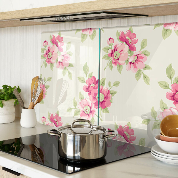 Glas schneidebrett Blumen in Rosatönen