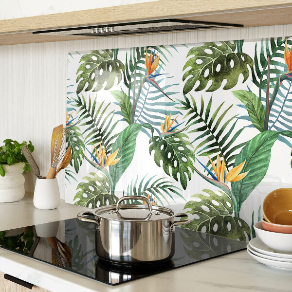 Schneidebrett glas Tropische Blätter und Blüten