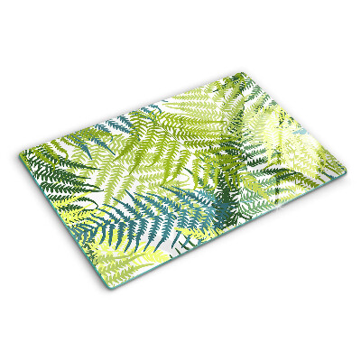Schneidebrett mit Farnblatt-Motiv in verschiedenen Farbtönen