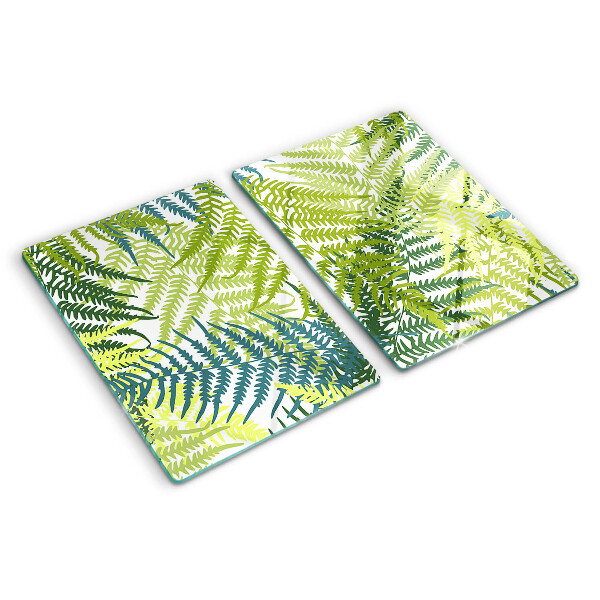 Schneidebrett mit Farnblatt-Motiv in verschiedenen Farbtönen