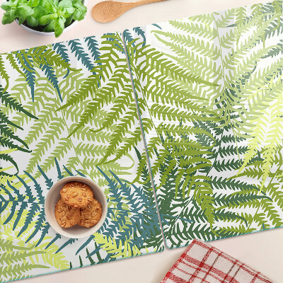 Schneidebrett mit Farnblatt-Motiv in verschiedenen Farbtönen