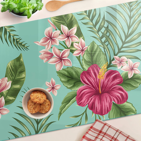 Schneidebrett glas Tropisches Blumenmuster