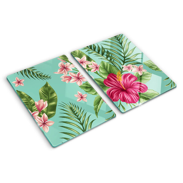 Schneidebrett glas Tropisches Blumenmuster