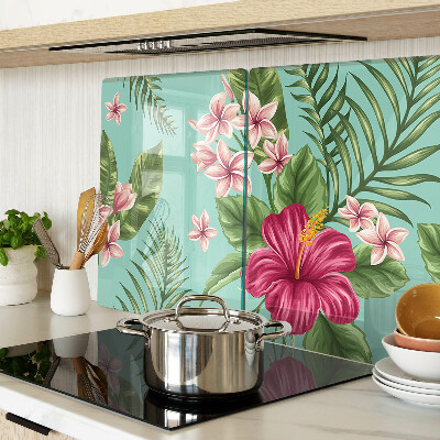 Schneidebrett glas Tropisches Blumenmuster