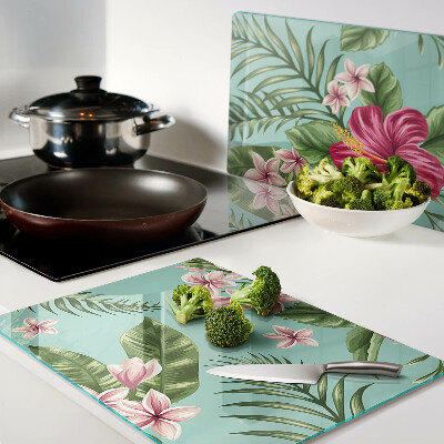 Schneidebrett glas Tropisches Blumenmuster
