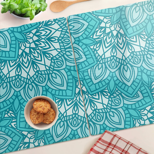 Glas schneidebrett Mandala-Muster in Blautönen