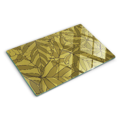 Schneidebrett Blätter in Goldtönen