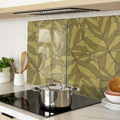 Schneidebrett Blätter in Goldtönen