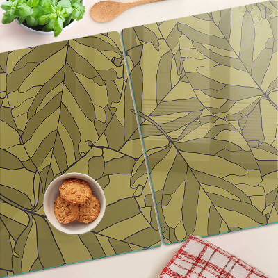 Schneidebrett Blätter in Goldtönen