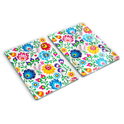 Schneidebrett glas Florales Volksmuster